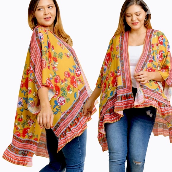 Umgee Tops - SALE Umgee NWT YELLOW Boutique Kimono Cardigan